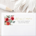 Elegant Merry Christmas Return Address Labels<br><div class="desc">This is an elegant Christmas return address label featuring a modern design. The only elements that are not editable are the colors of the waterclor elements the words "Merry Christmas" // For more holiday card options, please search "HOLIDAY MAILING ACCESSORIES" in the Sincerely By Nicole Zazzle store. * If you...</div>