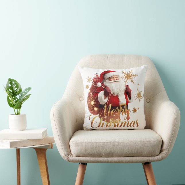 Elegant Merry Christmas Santa Claus Kissen (Stuhl )