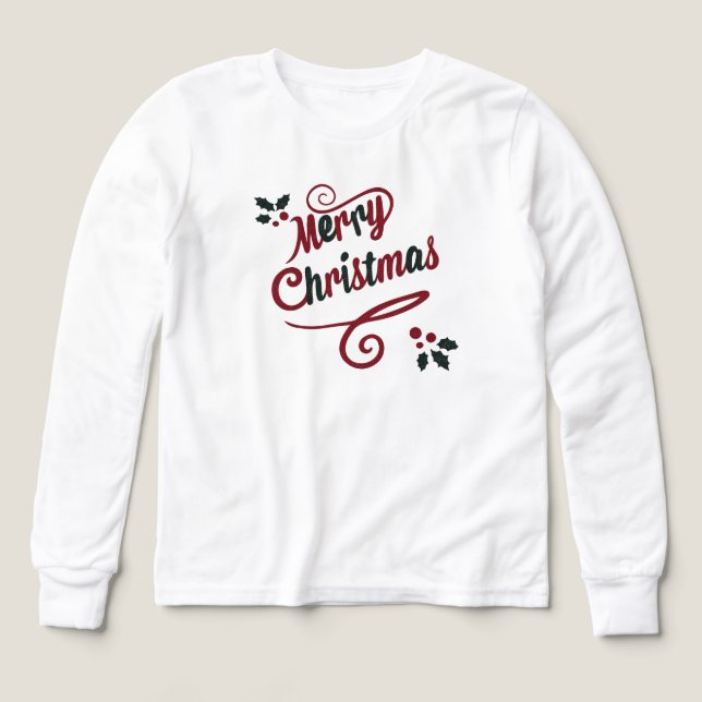 Elegant Merry Christmas Script Hoodie (Motif recto)