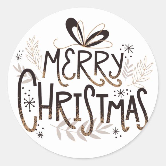 Elegant Merry Christmas Script Sticker (Vorderseite)