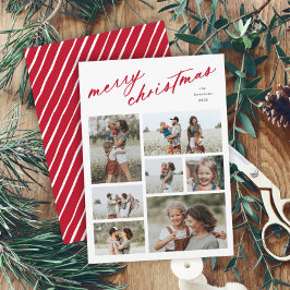 Elegant Merry Christmas Script Typografy 7 Foto Feiertagskarte