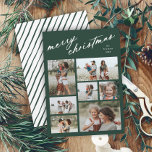 Elegant Merry Christmas Script Typografy 7 Foto Feiertagskarte<br><div class="desc">Elegante Frohe Weihnachts-Script Typografie 7 Foto Holiday Card. Klicken Sie auf die Schaltfläche Bearbeiten,  um Ihre Daten anzupassen.</div>