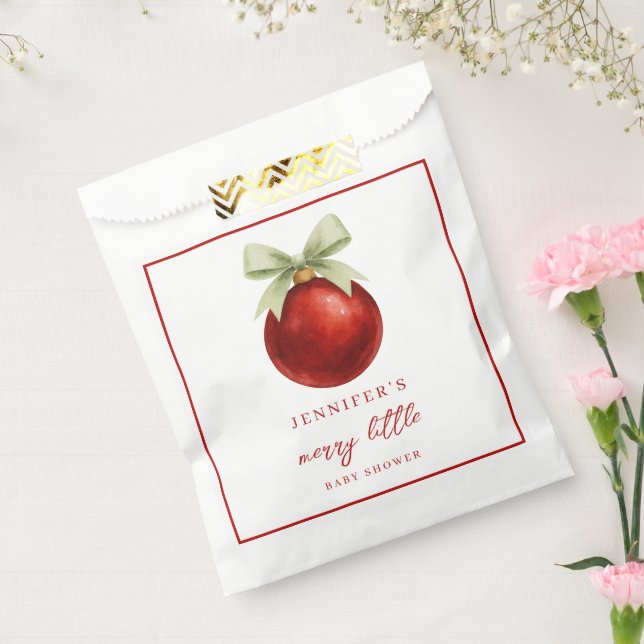 Elegant Merry Little Christmas Baby Shower Geschenktütchen (Versiegelt)