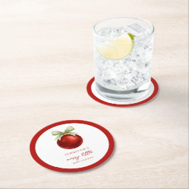 Elegant Merry Little Christmas Baby Shower Runder Pappuntersetzer