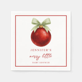 Elegant Merry Little Christmas Baby Shower Serviette