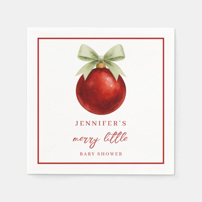 Elegant Merry Little Christmas Baby Shower Serviette (Vorderseite)