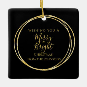 Elegant Merry und helle Familie Name Weihnachten Keramikornament