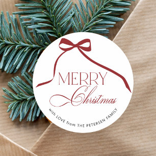 Elegant Merry Weihnachtstypografie-Skript benutzer Runder Aufkleber
