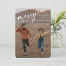 Elegant Merry White Typografisches Skript