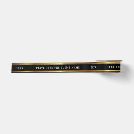 Elegant Metal Schwarz und Gold Schimmer Weiß Typo Satinband