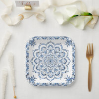 Elegant Metallic Blue Mandala
