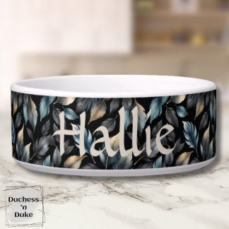 Elegant Metallic Botanical Leaves Personalized Napf