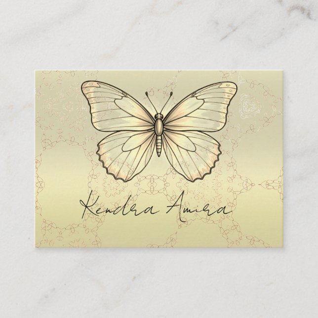 Elegant Metallic Classic Butterfly Business Card Visitenkarte (Vorderseite)