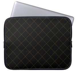 Elegant Metallic Gold Box Stripe Black Laptopschutzhülle