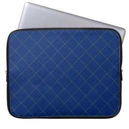 Elegant Metallic Gold Box Stripe Navy Laptopschutzhülle