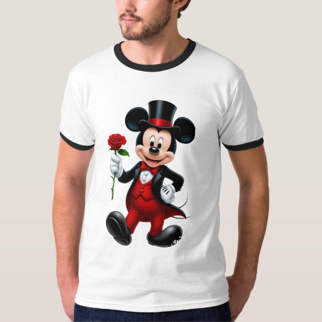 Elegant Mickey Mouse Evening Rose T-Shirt (Devant)