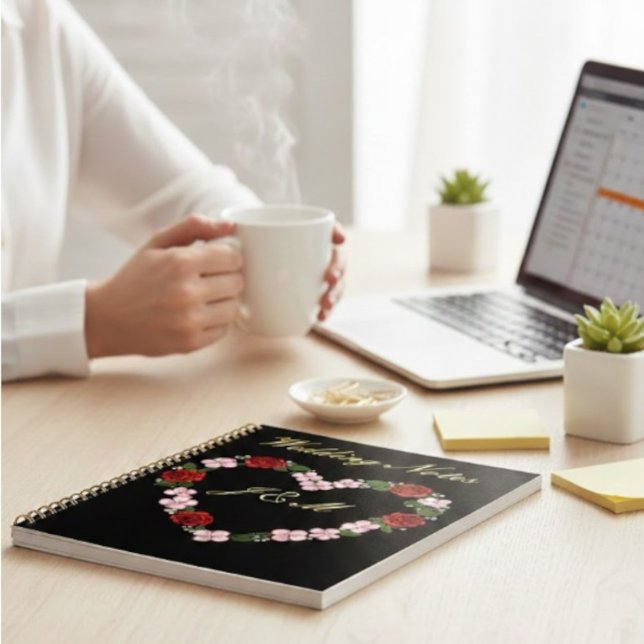 Elegant Midnight Black & Gold Wedding Planner Note Notizbuch (Von Creator hochgeladen)