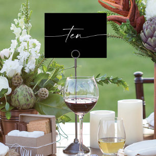 Élégant Mini Script Cartes de Table Numéros Dix