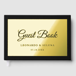 Elegant Minimal Black and Gold Wedding Gästebuch