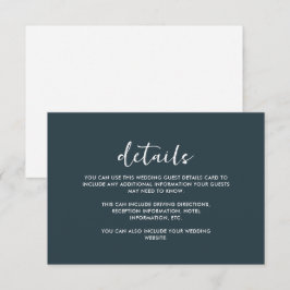 Elegant Minimal Blue Wedding Guest Detail