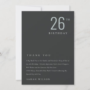 Elegant Minimal Bold Black Blue jedes Alter Geburt Dankeskarte