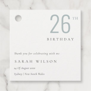 Elegant Minimal Bold Dusky Blau jedes Alter Geburt Geschenkanhänger