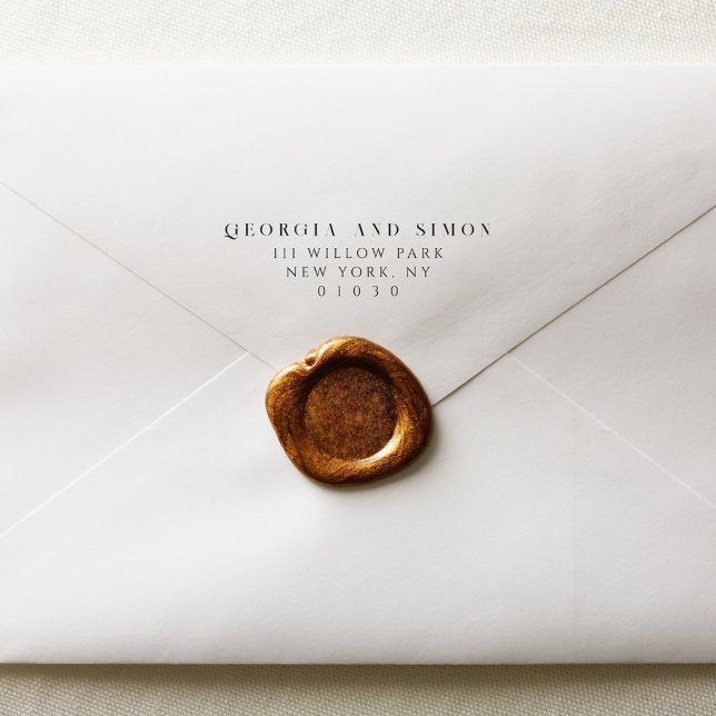 Elegant Minimal Couples Wedding Return Address Permastempel (Von Creator hochgeladen)