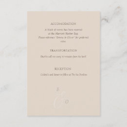 Elegant Minimal Desert taupe information Details Begleitkarte