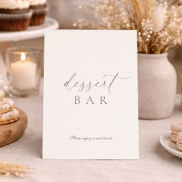 Elegant Minimal Dessert Bar Wedding Sign Einladung