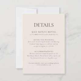 Élégant minimal Détails du Mariage Carte de boîtie