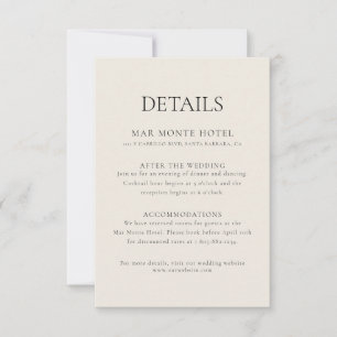Élégant minimal Détails du Mariage Carte de boîtie