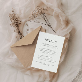 Élégant minimal Détails du Mariage Carte de boîtie
