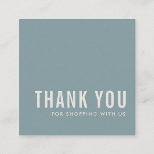 ELEGANT MINIMAL EINFACH DUSKY BLAUE GRAU DANKE QUADRATISCHE VISITENKARTE