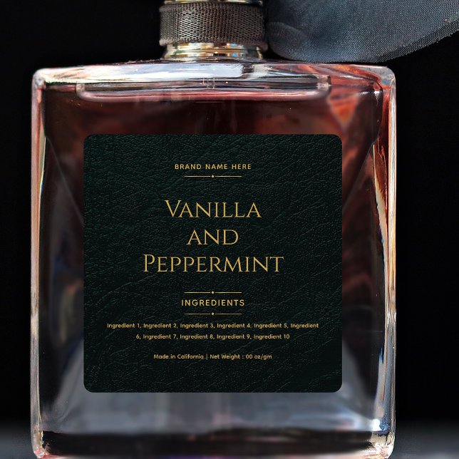 Élégant minimal Faux Étiquette de produits en cuir (Créateur téléchargé)