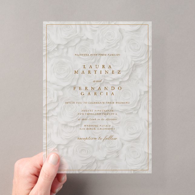 Elegant Minimal Floral Wedding  Acryleinladungen (Insitu (Handheld))