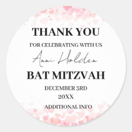 Elegant & Minimal floraler Hintergrund Bat Mitzvah Runder Aufkleber