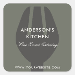 ELEGANT MINIMAL GRAU SCHWARZE GRUPPE KOCH CATERING QUADRATISCHER AUFKLEBER