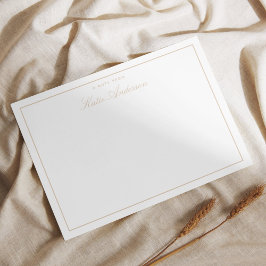 Elegant Minimal klassische Script Pastel Brown Mitteilungskarte