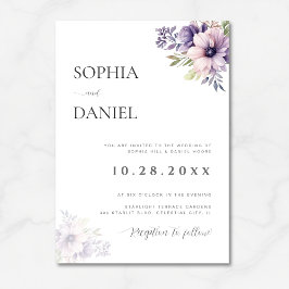 Elegant Minimal Lavender Floral Wedding Invitation Einladung