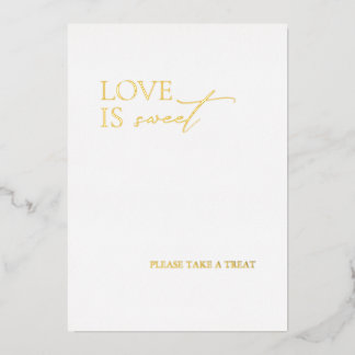 Elegant Minimal Love is Sweet Wedding Folien Feiertagskarte