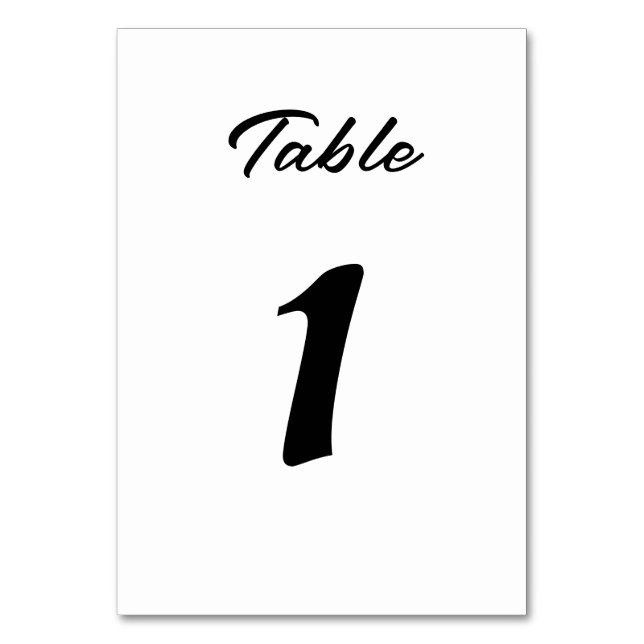 Elegant Minimal Modern Simple Chic Table Card Tischnummer (Vorderseite)