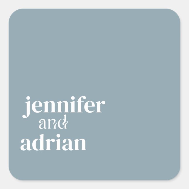 Elegant Minimal Modern Wedding Envelope Square Quadratischer Aufkleber (Vorderseite)