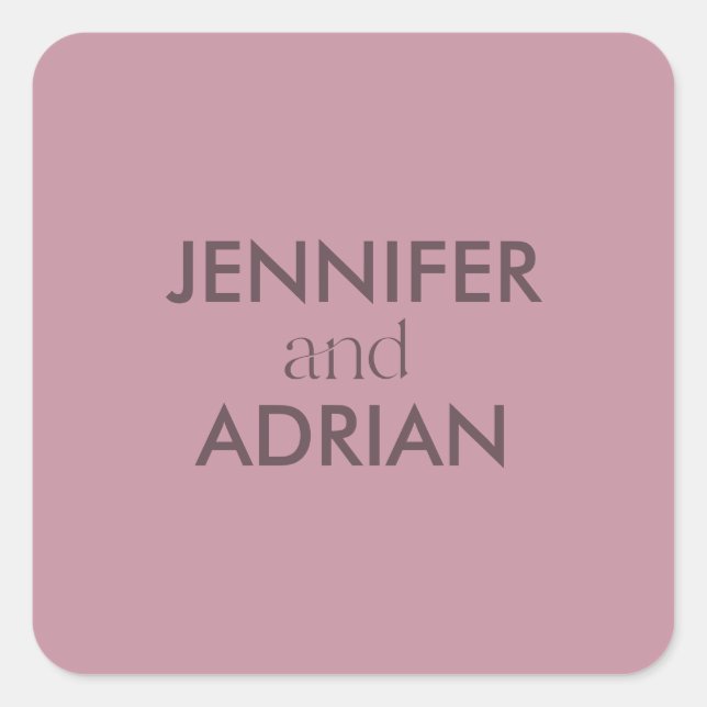 Elegant Minimal Modern Wedding Envelope Square Quadratischer Aufkleber (Vorderseite)