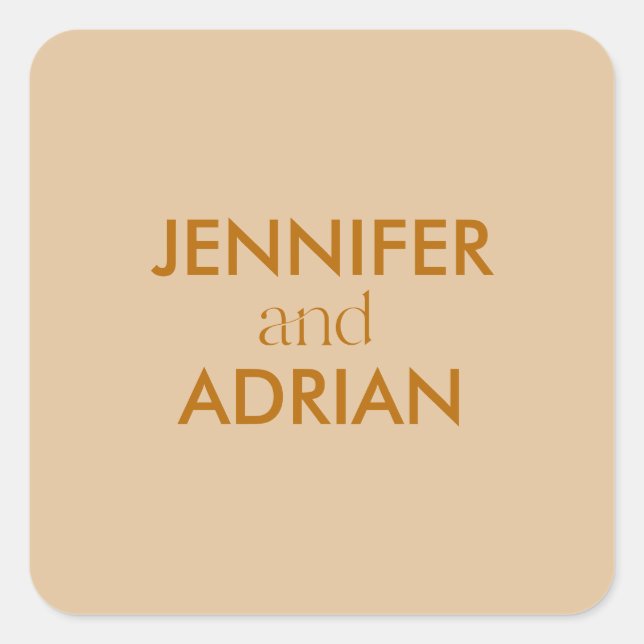 Elegant Minimal Modern Wedding Envelope Square Quadratischer Aufkleber (Vorderseite)