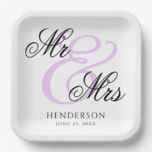 Elegant Minimal Mr. und Mrs. Wedding Napkins
