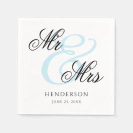 Elegant Minimal Mr. und Mrs. Wedding Napkins Serviette