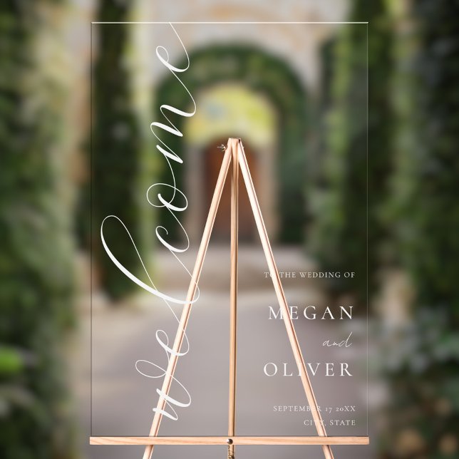 Élégant minimal Script Transparent Mariage Welcome (Créateur téléchargé)