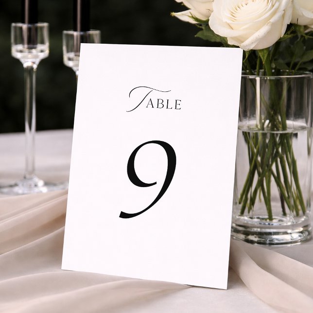 Elegant Minimal Script Wedding Table Numbers 1–19 Dankeskarte (Von Creator hochgeladen)