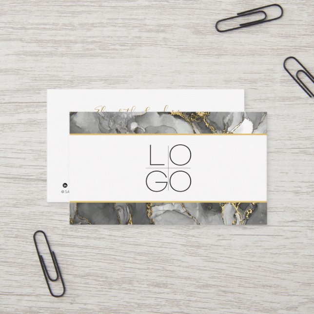 ELEGANT MINIMAL SCRIPT YOUR QR CODE Business Card Visitenkarte (Vorderseite/Rückseite Beispiel)