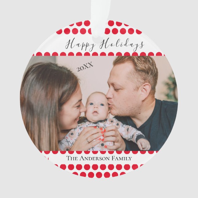 Élégant minimal simple | Photo de famille de Noël (devant)